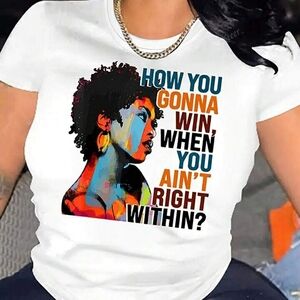 Fitted White Graphic Short Sleeve Tee